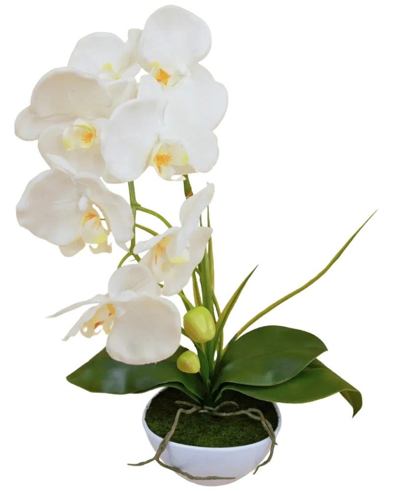 Kunst Orchidee 50 cm wit pot