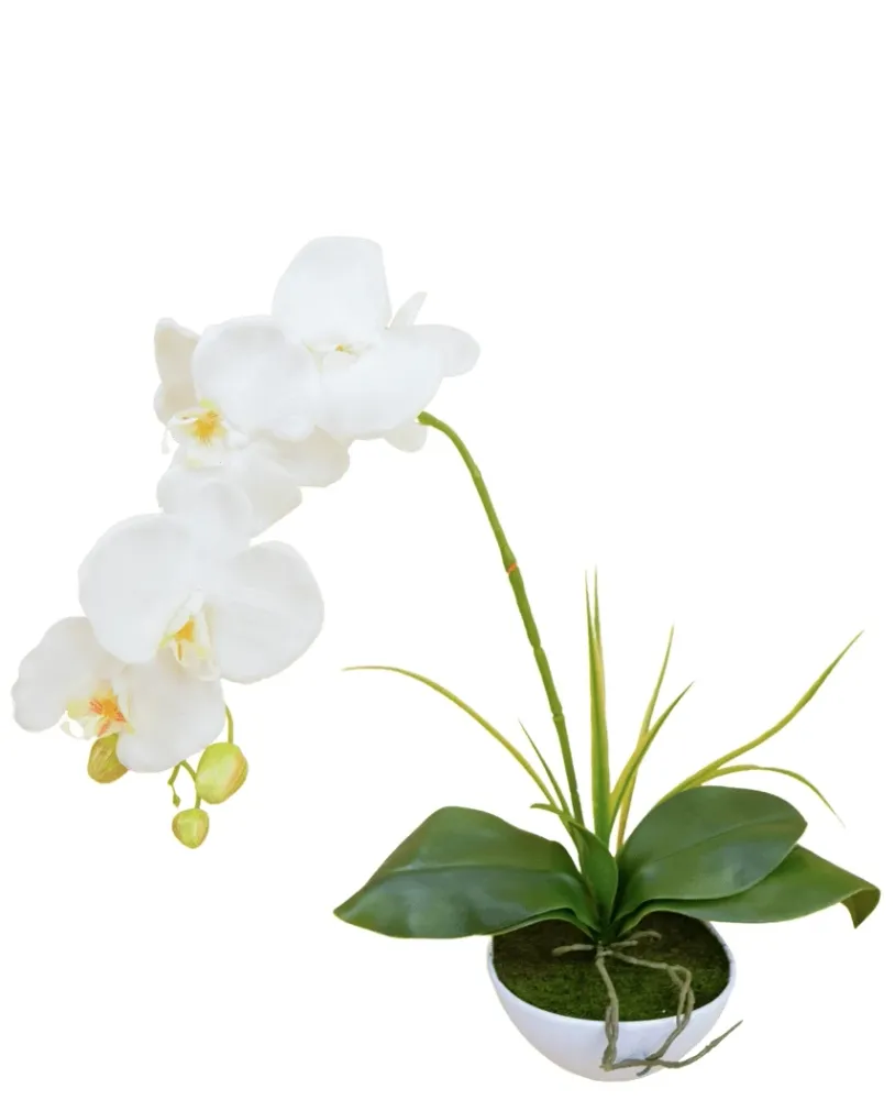 Kunst Orchidee 50 cm wit pot