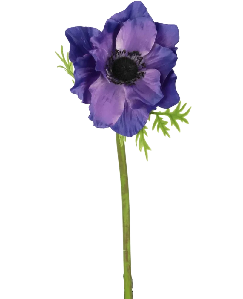 Kunstbloem Anemone 43 cm paars