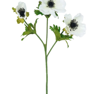 Kunstbloem Anemoon vertakt 56 cm wit