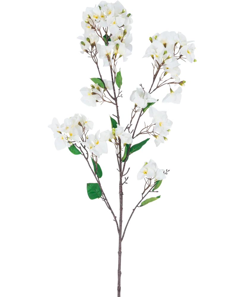Kunstbloem Bougainvillea 120 cm wit