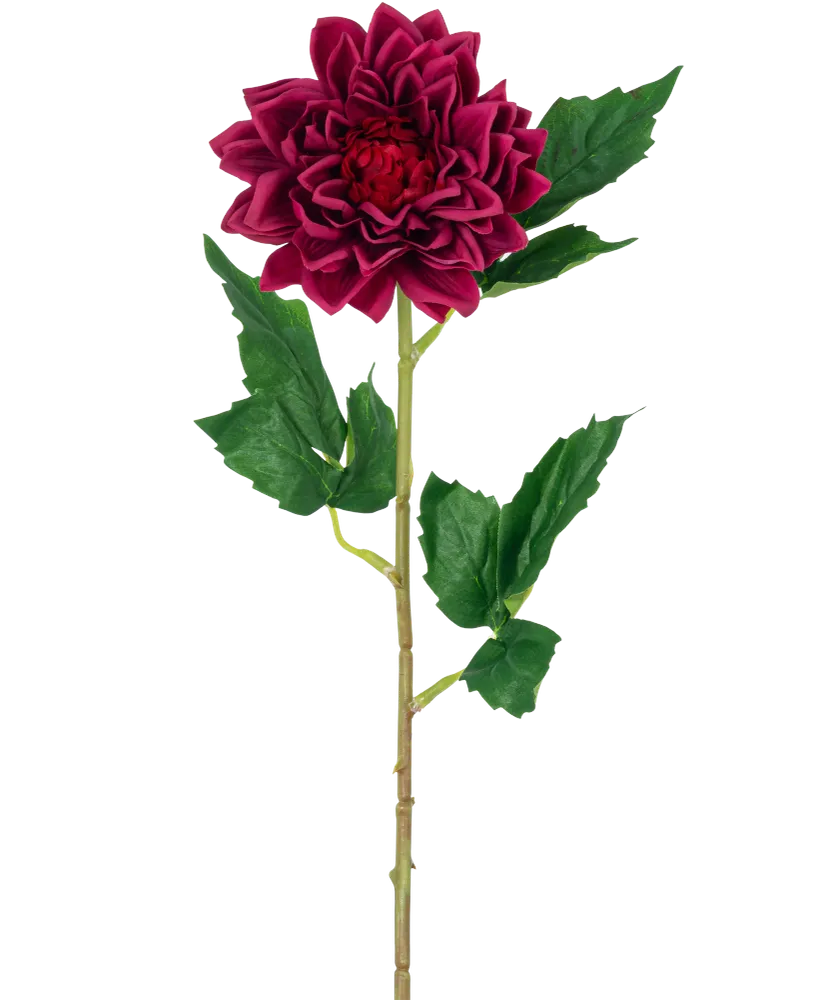 Kunstbloem Dahlia Real Touch donker rood 54 cm