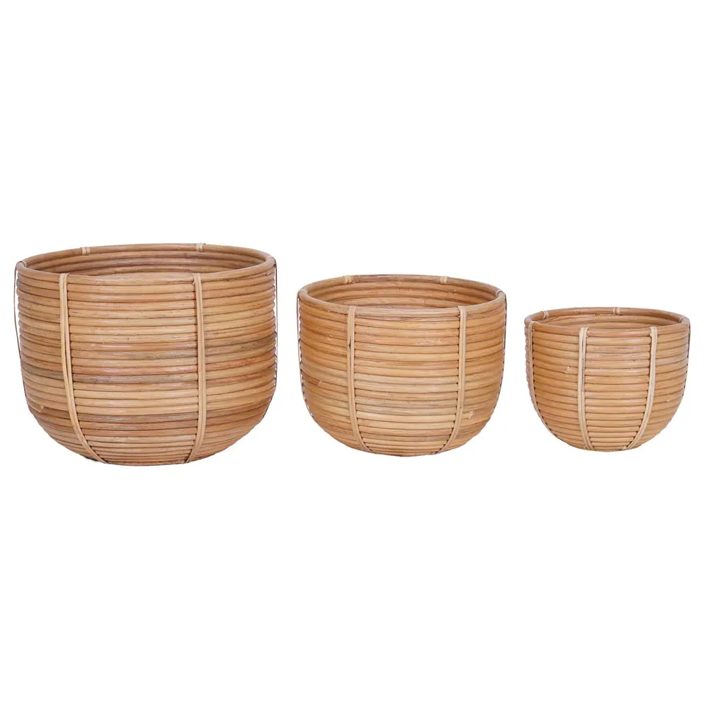 Rotan mand bloemenmand Cinta set van 3