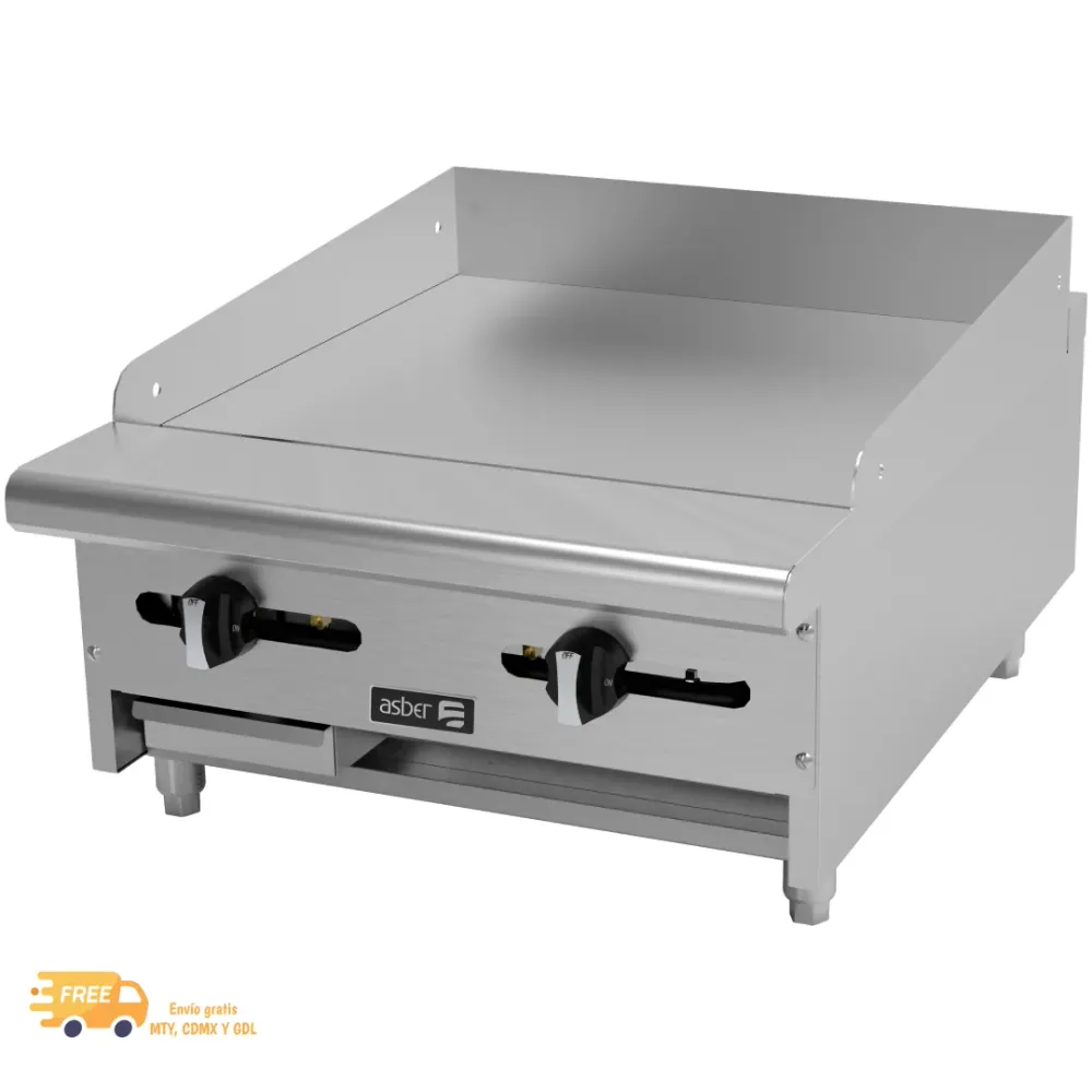ASBER AEMG-24-H GAS SMOOTH GRIDDLE 3/4" PLATE