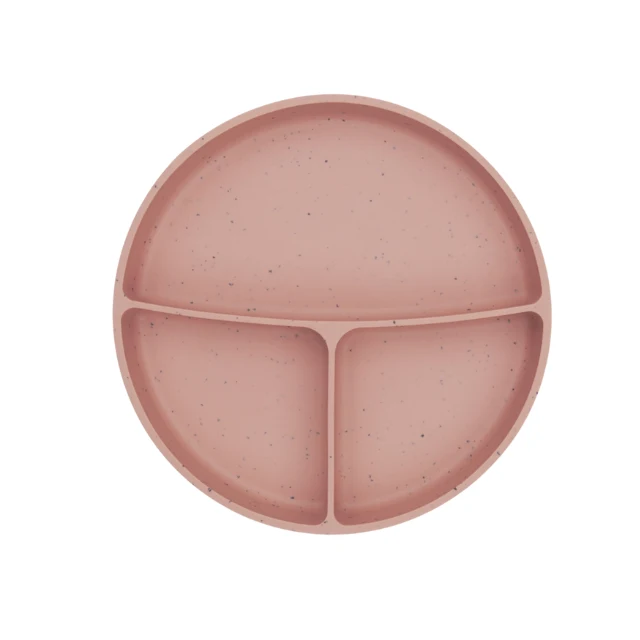 Plato con Divisiones Platinum Silicon | Rosado - Kikkaboo