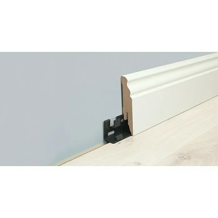 LOGOCLIC Plint Wit Geprofileerd - 260 cm x 17 mm x 58 mm, MDF, Gecoat