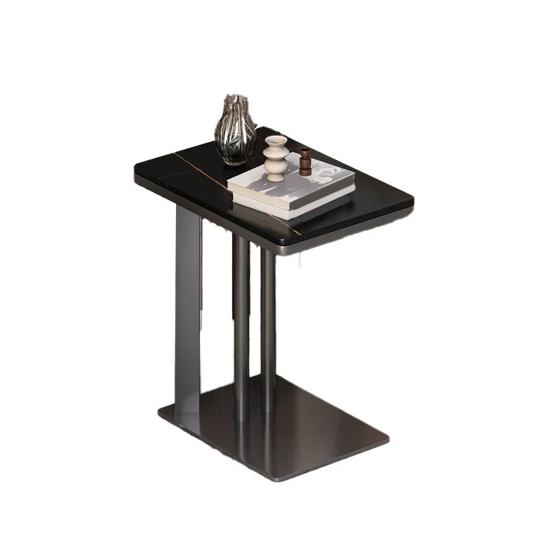Contemporary Metaal C Side Table Slate Top Rectangular Side Table