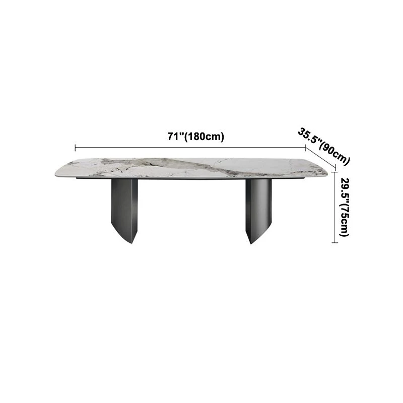 Industrial Conventioneel Rectangle Shape Table Gray Sintered Stone Dining Table Kitchen 51