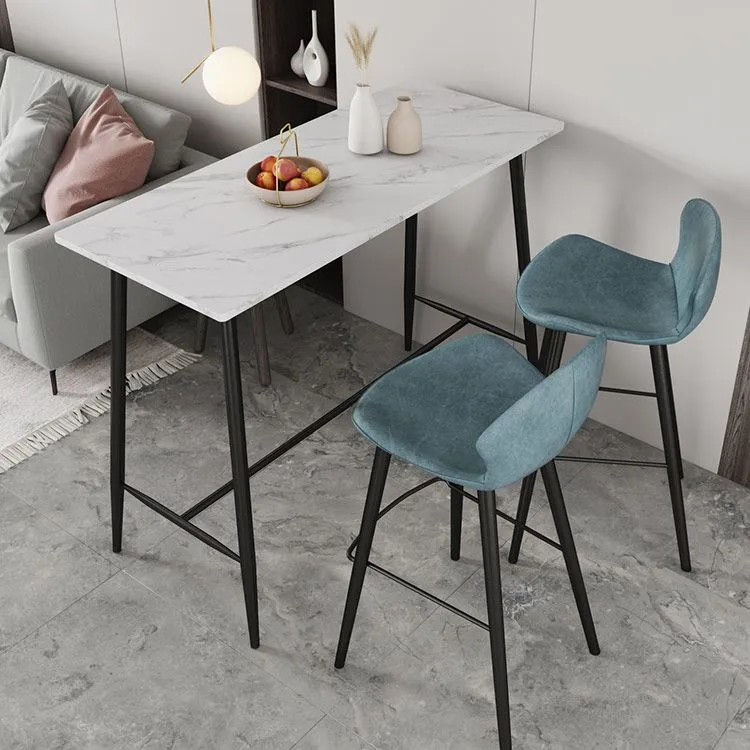 Mobiele Strak Marble Table Rectangle Table Top Black Trestle Table - 41.3" H Red