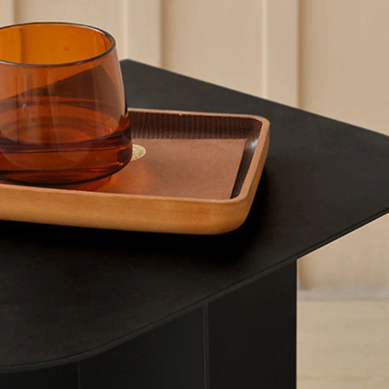 Verstelbare 15" Tall Mid-Century Metaal Rectangle Top Side Table Abstract End Table Storage Black