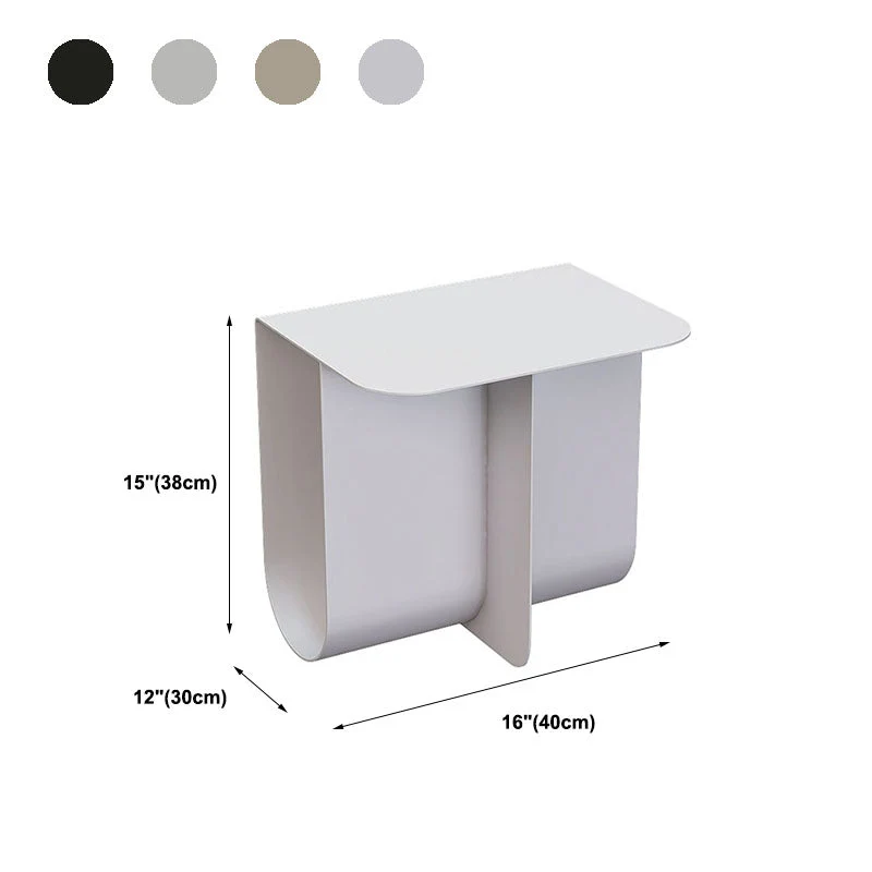 Verstelbare 15" Tall Mid-Century Metaal Rectangle Top Side Table Abstract End Table Storage Black