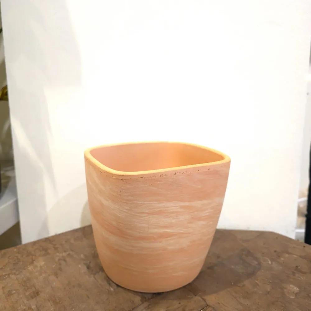 Vierkante Terracotta Pot Diameter 13 cm De Plantrekkers