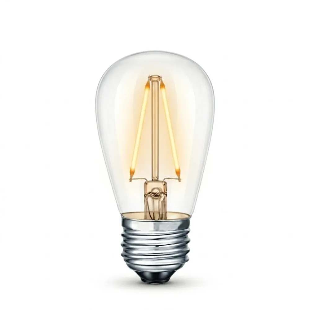 Prikkabel LED Filament Lamp E27 - Warm Wit (3W) - Dimbaar - Polycarbonaat Kap Rimisa