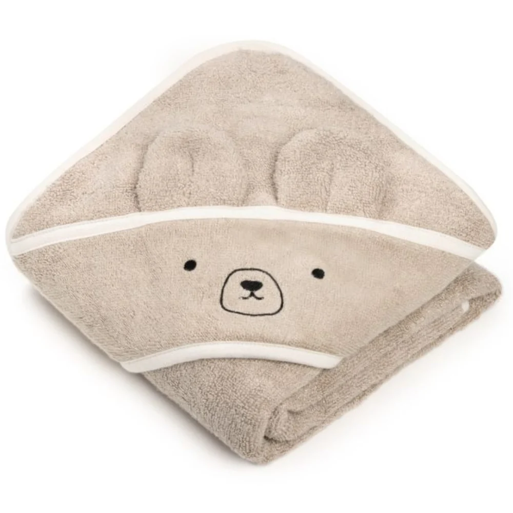 Memi Bamboe baby handdoek Beige Beer