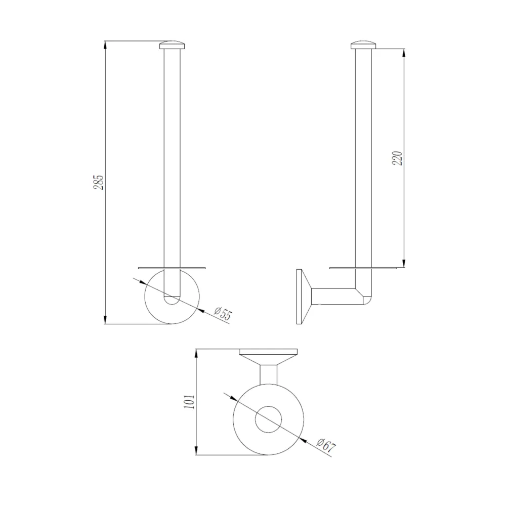 Duke-Nero dubbele reserve rolhouder mat-zwart