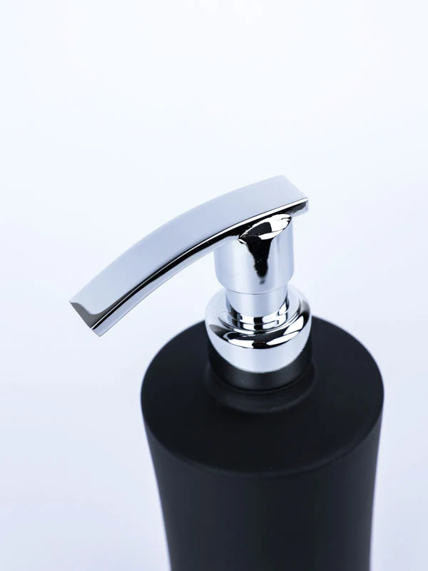 Glazen zeepdispenser WINDISCH zwart - chroom
