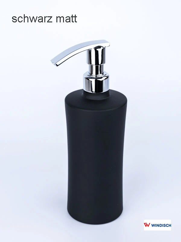 Glazen zeepdispenser WINDISCH zwart - chroom