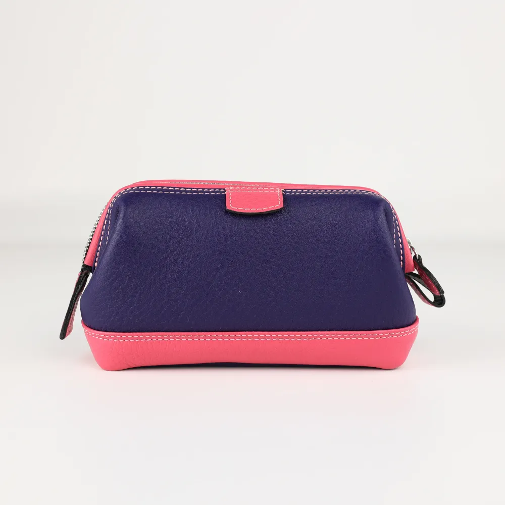 Make-uptasje met muizenvalmotief (S) - paars/roze