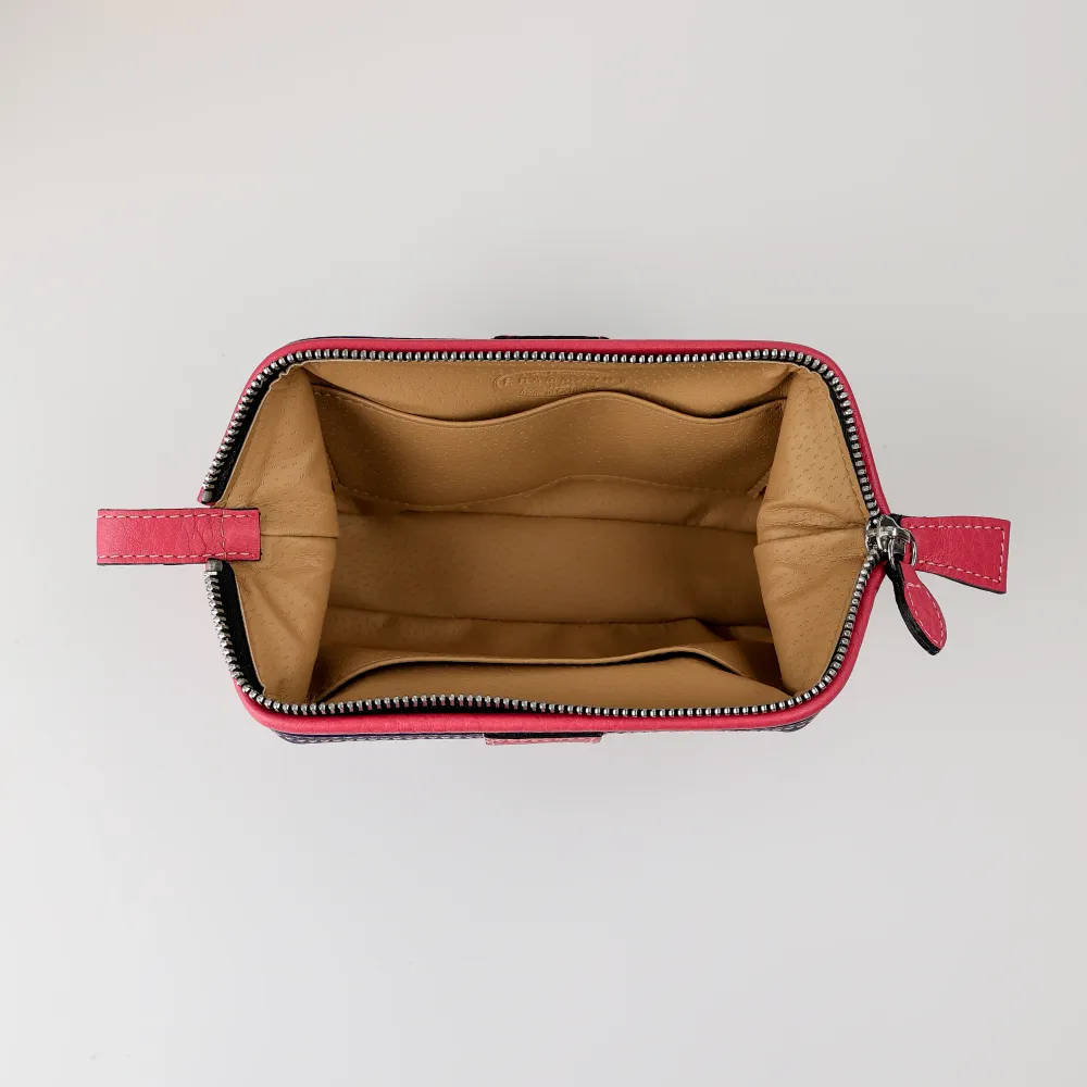 Make-uptasje met muizenvalmotief (S) - paars/roze