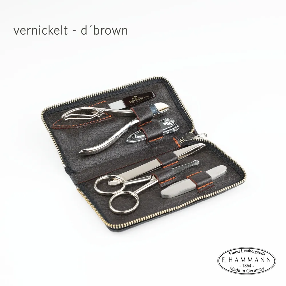 Manicureset 6-delig Zip (L) NI - donkerbruin