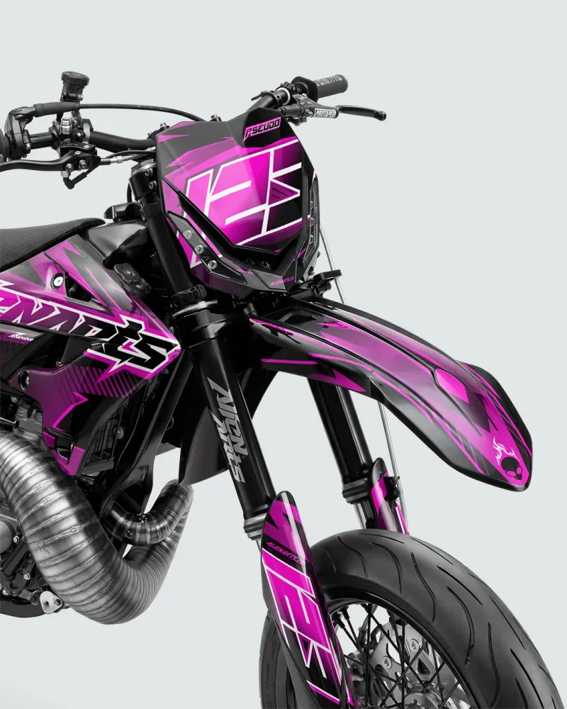 IONIK - Semi-personaliserbare Supermotard-decoratieset - Roze