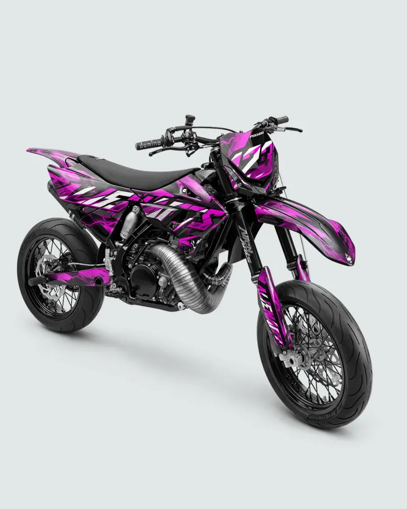KINETIC - Semi-aanpasbare Supermotard-decoratieset - Roze