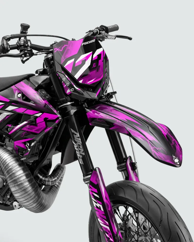 KINETIC - Semi-aanpasbare Supermotard-decoratieset - Roze