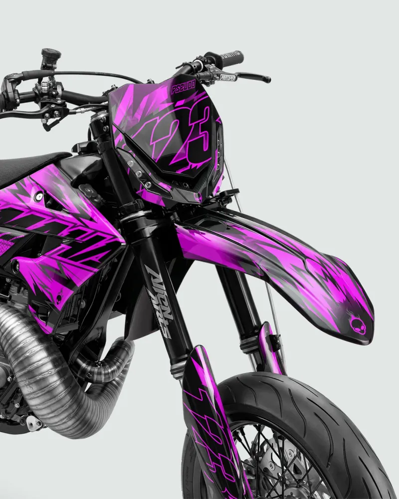 PULSAR - Semi-personaliserbare Supermotard-decoratieset - Roze