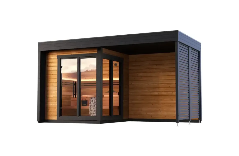 Leil® Patio S Plus - outdoor sauna 4 people met Digitale Bediening