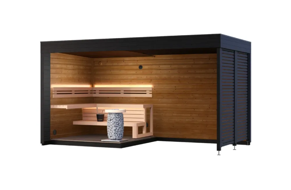 Leil® Patio S Plus - outdoor sauna 4 people met Digitale Bediening