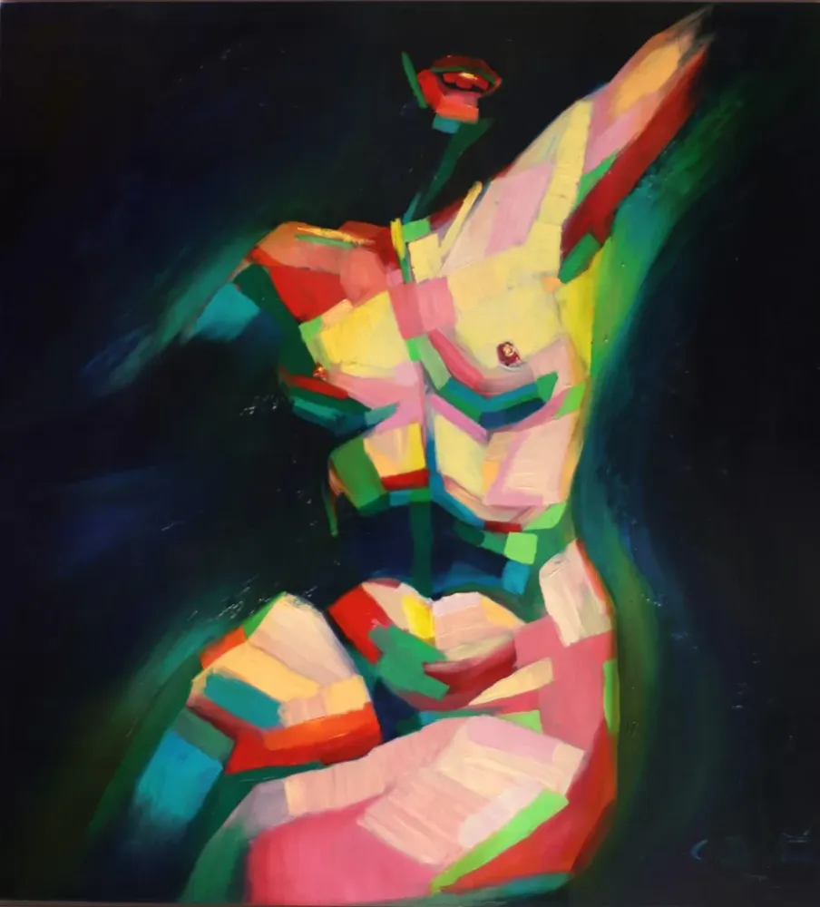 Cubist Sitting Nude