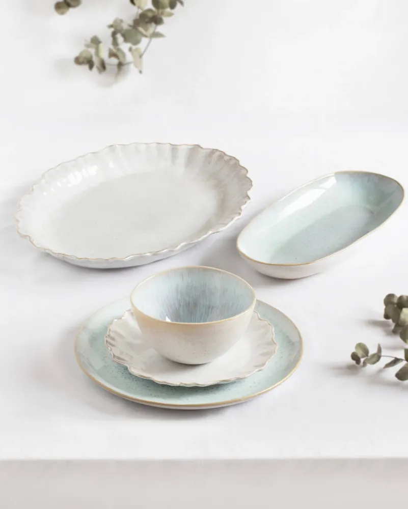 Sea & Sand 14-delige Serviesset Bone and White