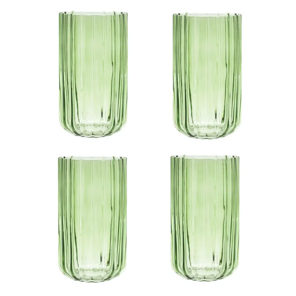 Brut Homeware longdrink Gaia - set van 4 - groen Brût Homeware