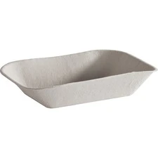Savaday® 2-1/4" Deep Molded Fiber Trays - 2 / Carton - Food - White - Molded Fiber Body - 500 Pack