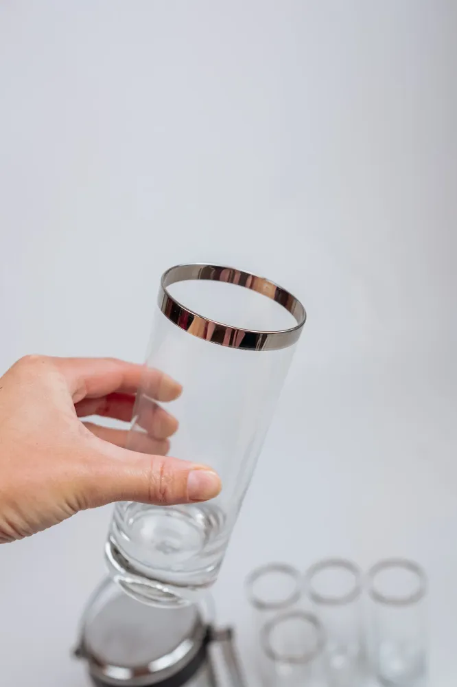 Vintage longdrinkglazen + ijsemmer