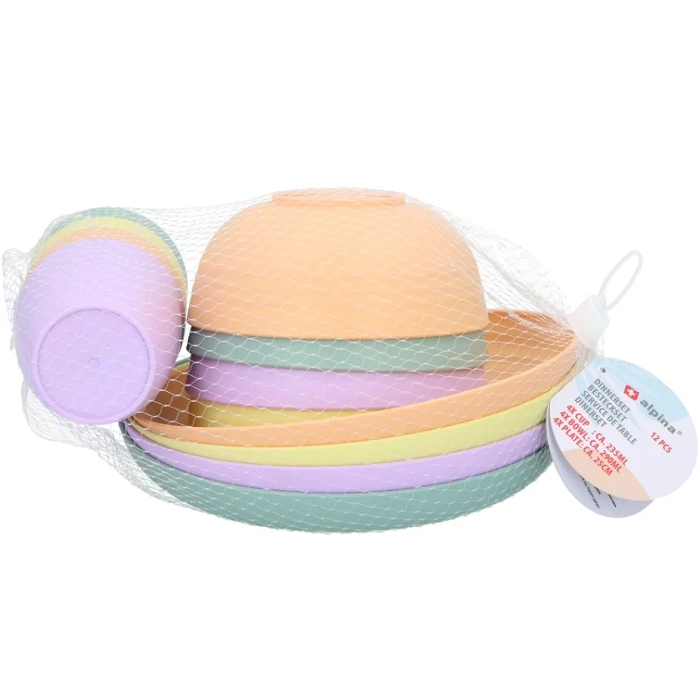 Alpina – Camping Servies Set 12-Delig – Plastic & Onbreekbaar