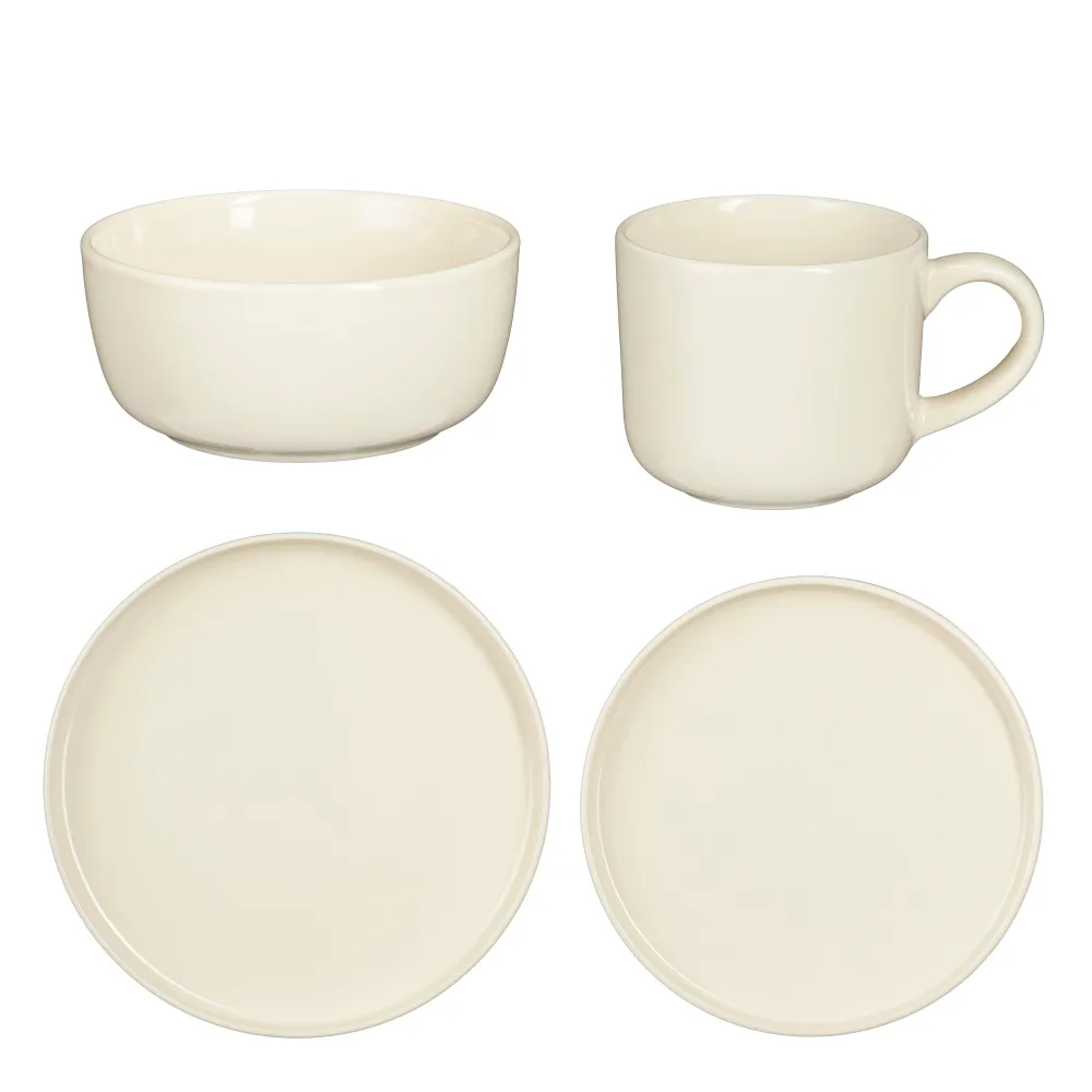 Mica Decorations Ozzu Serviesset 4 Persoons - Steengoed - Off-white