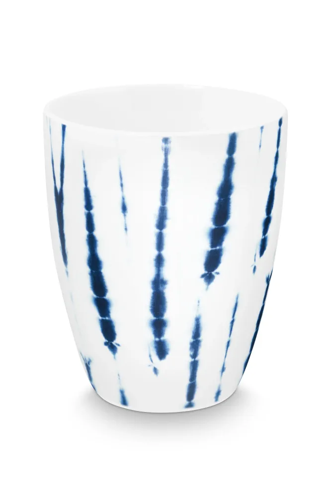vtwonen - Tie dye Ontbijtset - Blauw, Wit - Porselein - Set van 3