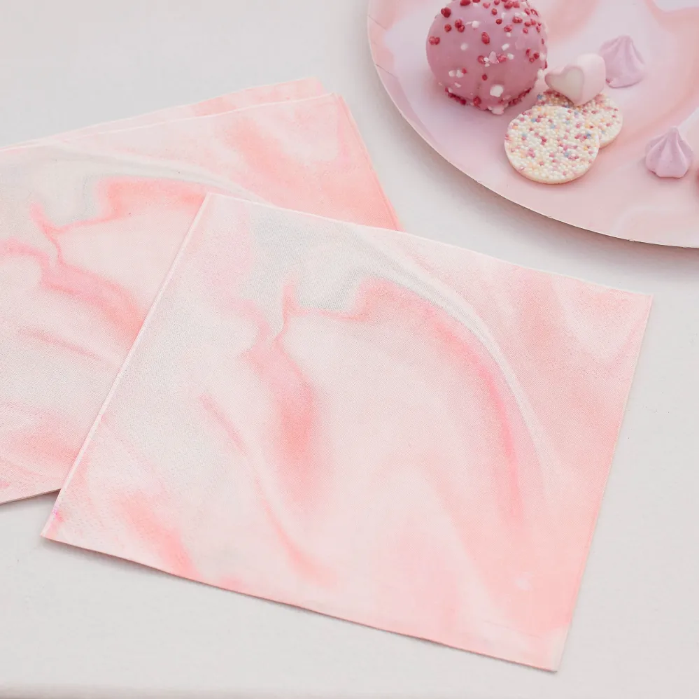 Gingerray papieren servetten Marmer Roze