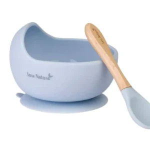 Set De Bowl Wave Y Cuchara Celeste Saro