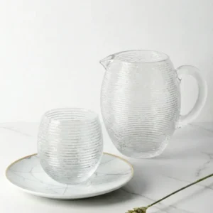 Set van 6 glazen + kan Reeded IVV