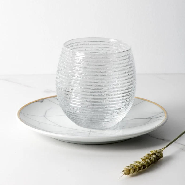 Set van 6 glazen + kan Reeded IVV