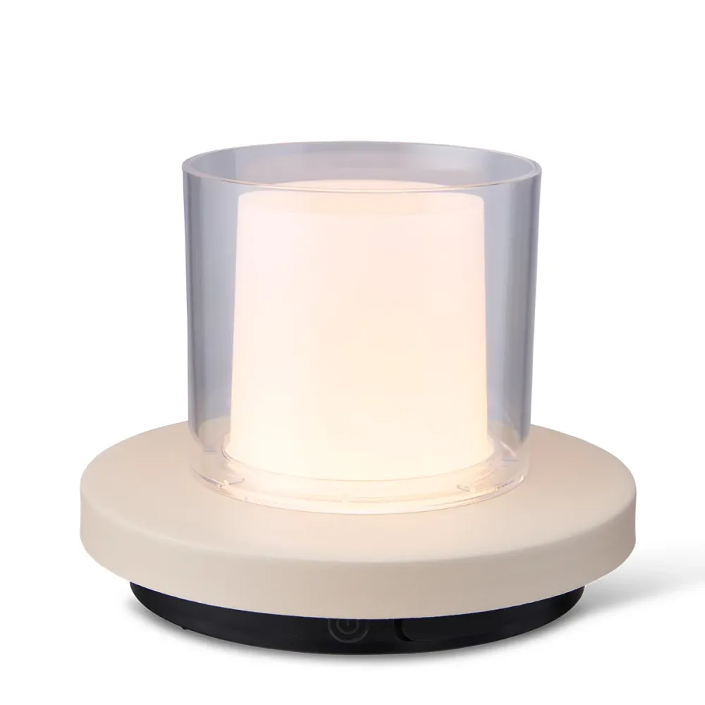 Lighto | Tafellamp bruin met helder glas solar voor buiten | Dimbaar | Oplaadbaar | Werkt op zonne-energie