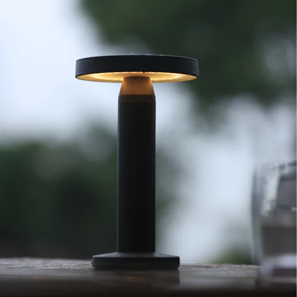 Lighto | Tafellamp zwart solar voor buiten | Oplaadbaar | Werkt op zonne-energie