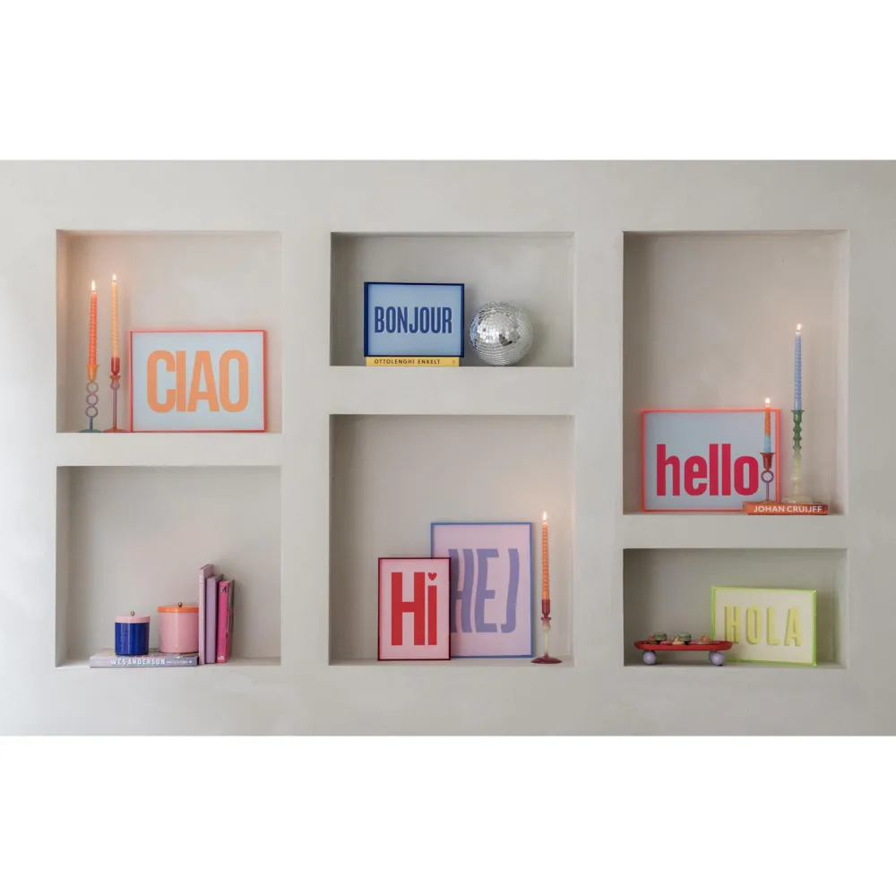 Present Time wanddecoratie Hej Large - paars - 3x31x41cm