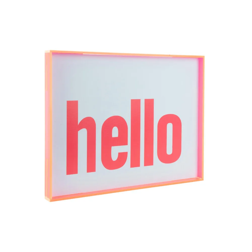 Present Time wanddecoratie Hello Large - roze - 3x41x31cm
