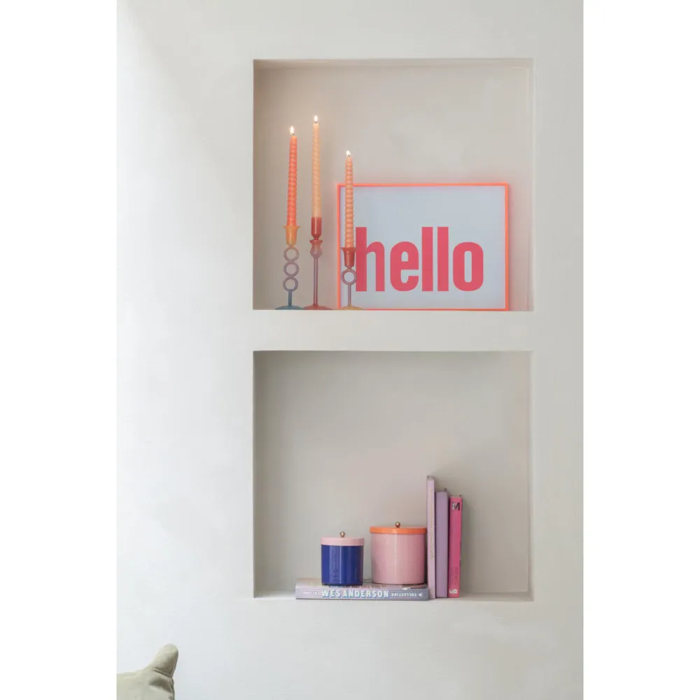 Present Time wanddecoratie Hello Large - roze - 3x41x31cm