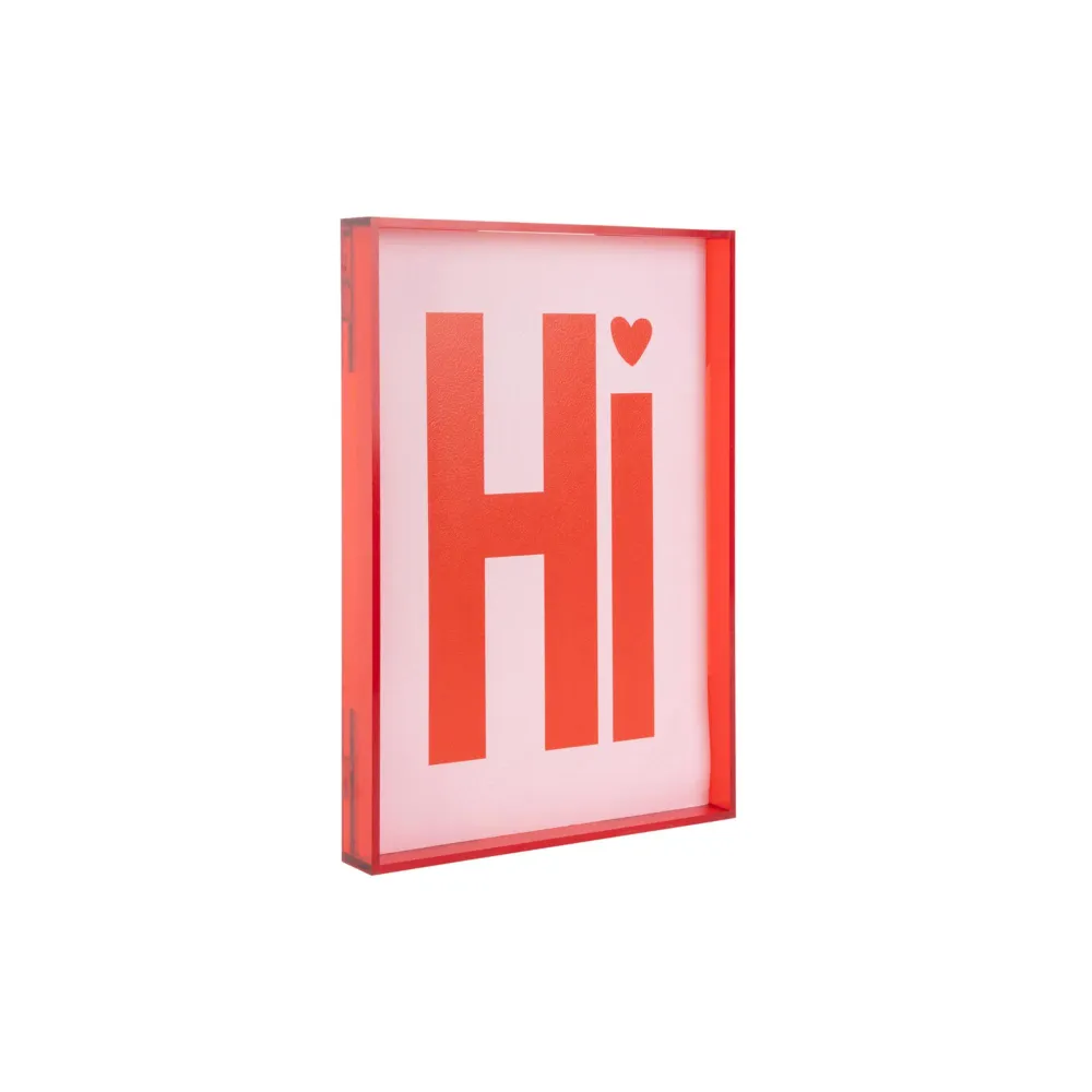 Present Time wanddecoratie Hi Medium - rood - 3x22x31cm