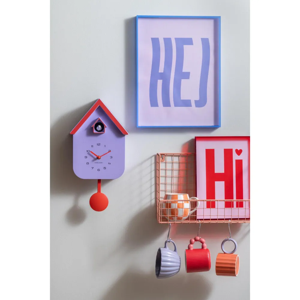 Present Time wanddecoratie Hi Medium - rood - 3x22x31cm
