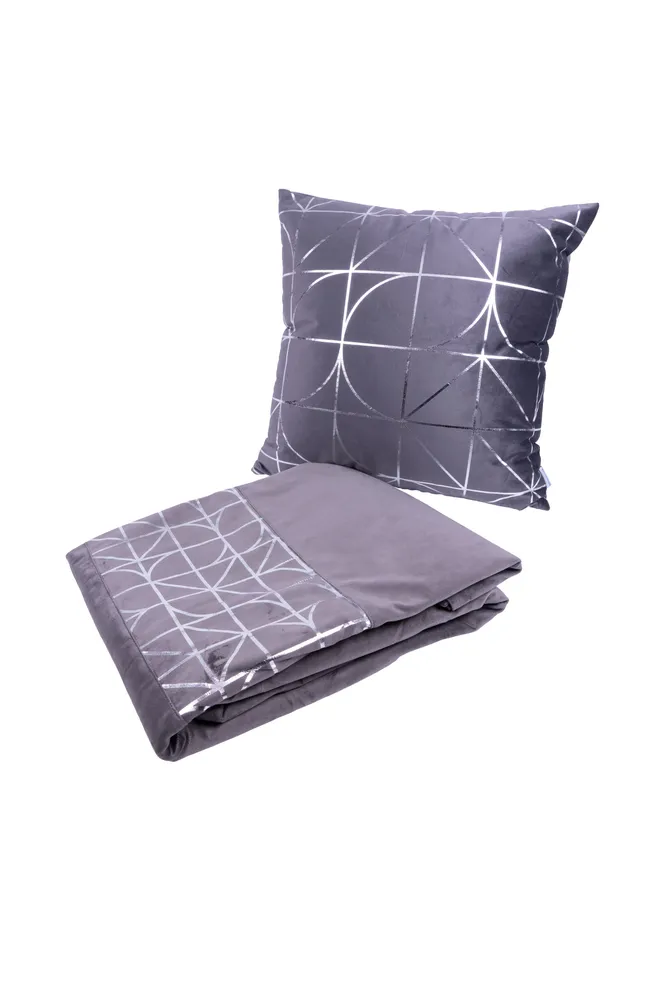 Set van deken en Sierkussen Shapes Kayoom